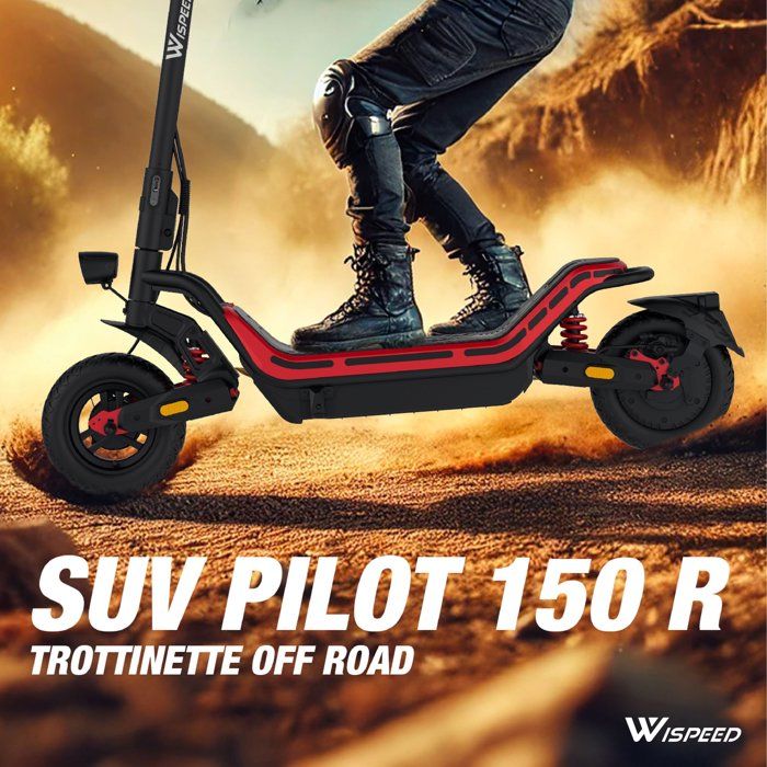 Trottinette électrique - WISPEED - SUVPILOT 150 R - 800 W max - 10'' - 36 V - Autonomie 60 Km - Ecran LED intégré
