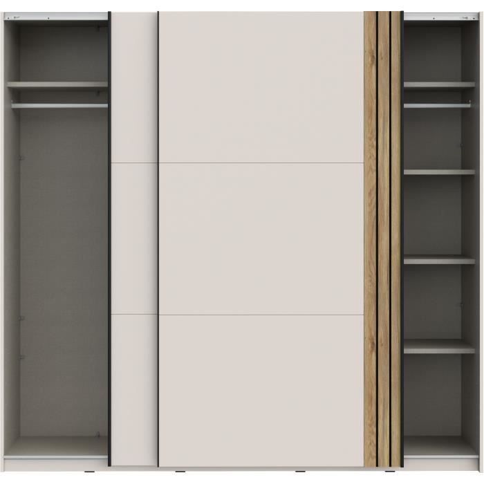 Armoire WAIKATO - Cachemire - 2 portes coulissantes - L220 x P61 x H210,5 cm