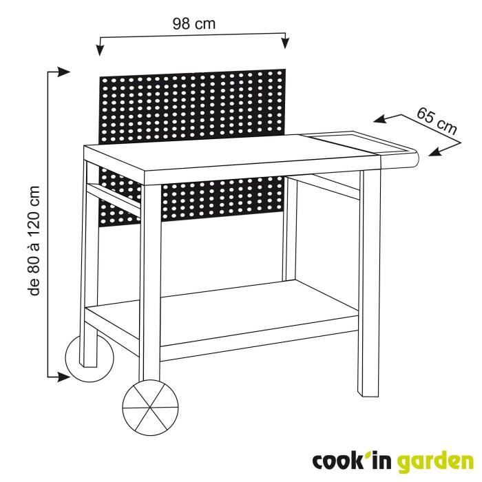 Desserte - COOK'IN GARDEN - Reva 80 - 100% métal
