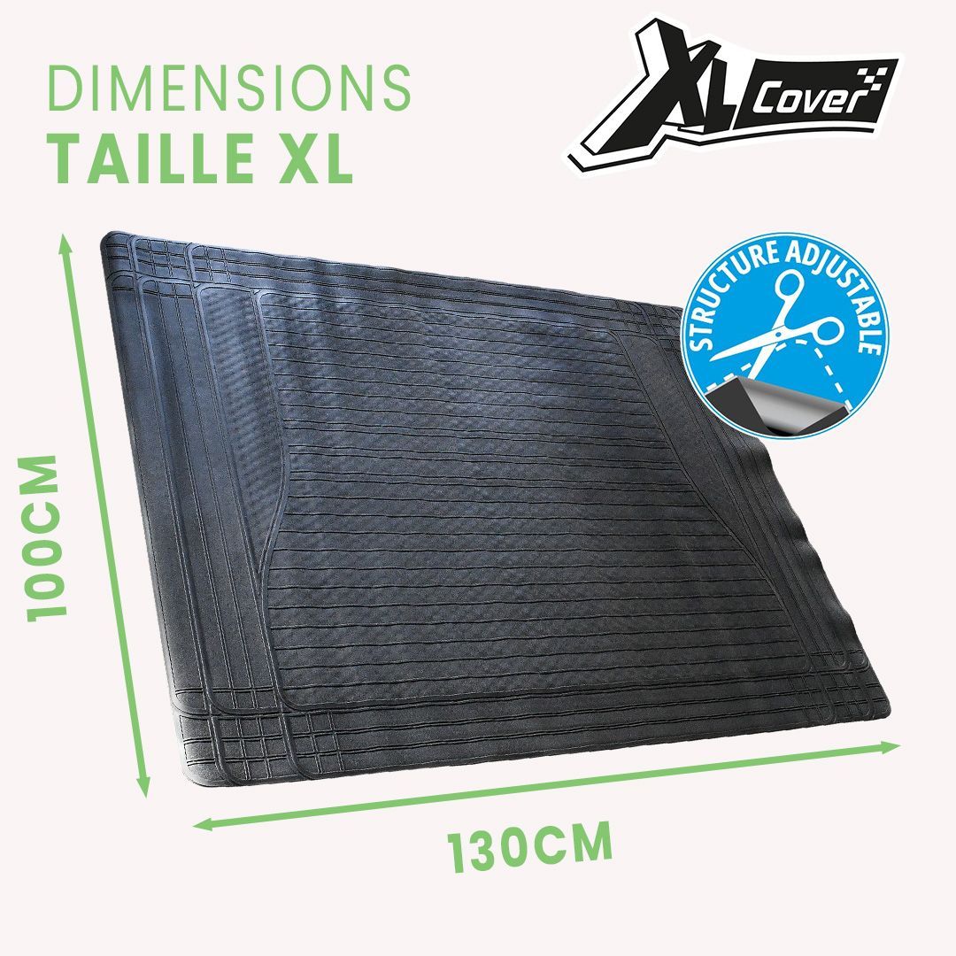 Tapis de coffre - XLCOVER - Taille M (80 x 100 cm) - PVC - Étanche, imperméable et découpable