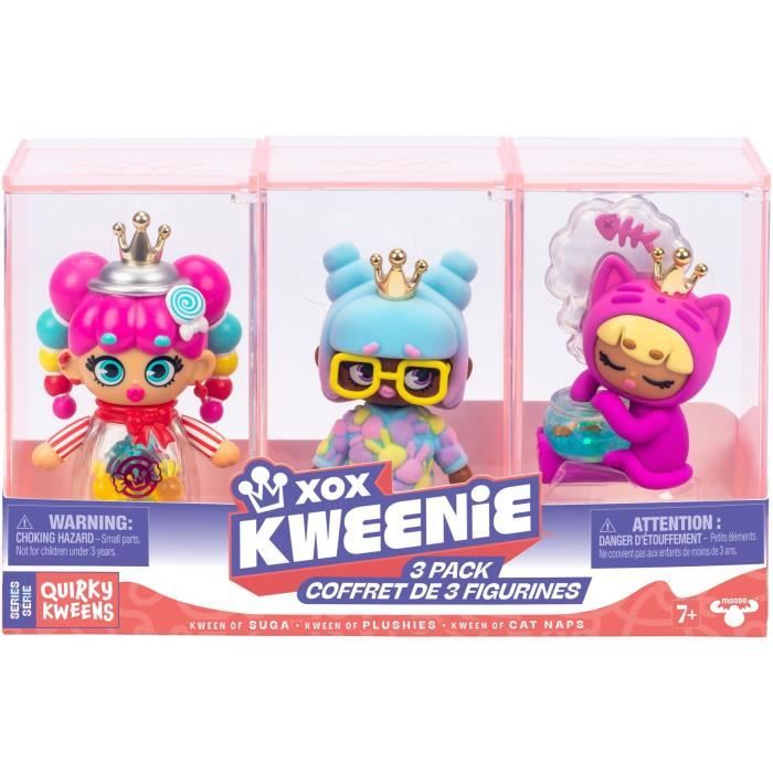 Pack de poupées - XOX KWEENIE - Série Quirky - 13 cm - 3 poupées incluses - Finitions uniques