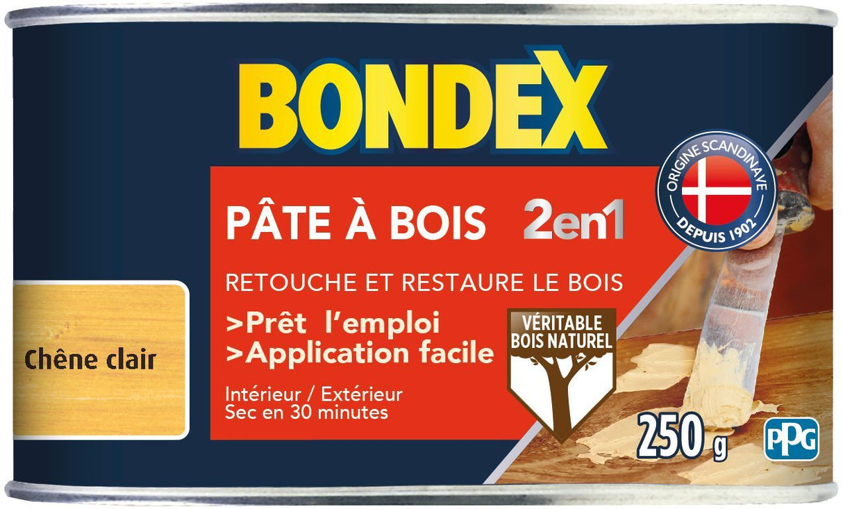 Pâte a bois 2 en 1 Chene clair - BONDEX - 250g
