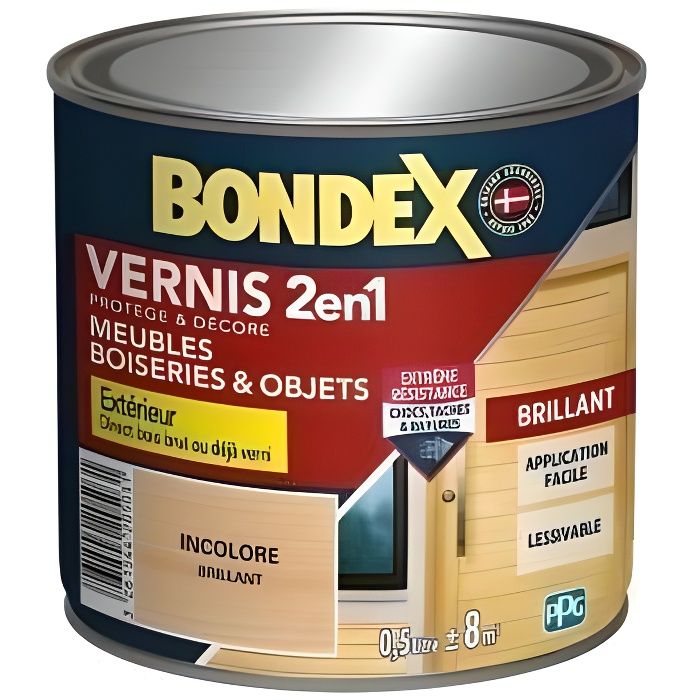 BONDEX Vernis 2 en 1 Brillant RÈsistance Extreme - Incolore
