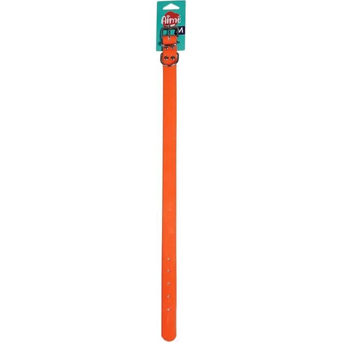 Collier pour chien - AIME - Fluo Hunt - Taille M 52-57 cm - PVC Orange fluo
