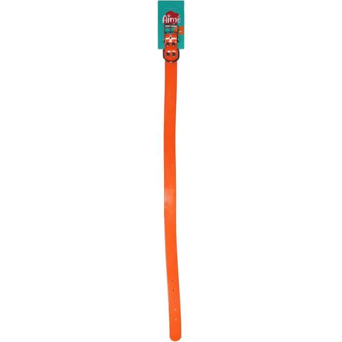 Collier pour chien - AIME - Fluo Hunt - Taille L 63-67 cm - PVC Orange fluo