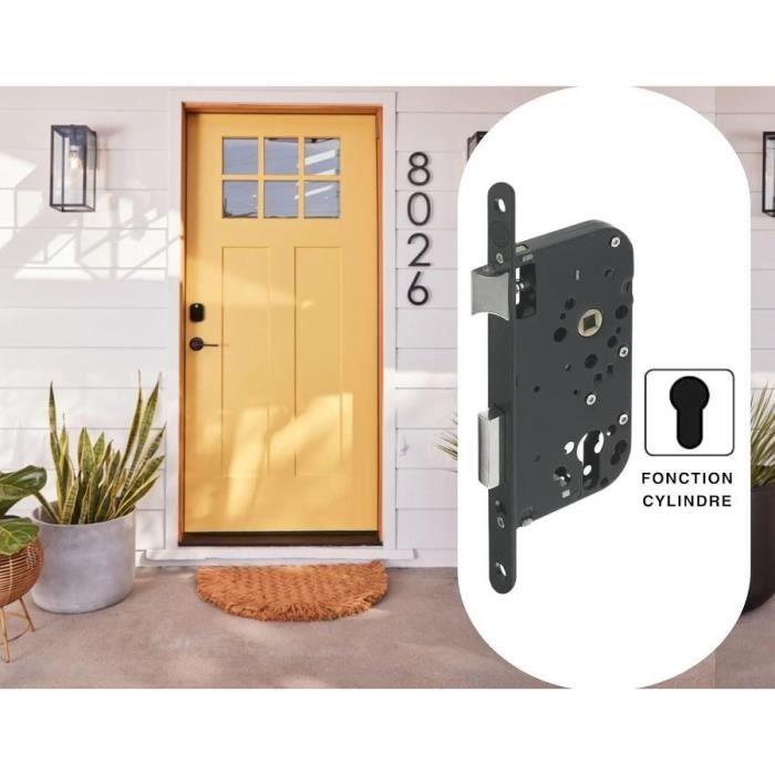 Serrure a encastrer trou de cylindre - YALE - Y60R-A40/N - Axe 40mm - Coffre 148mm - Porte d'entrée, locaux sensibles - Noir