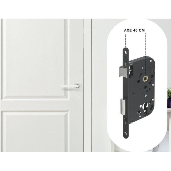 Serrure a encastrer trou de cylindre - YALE - Y60R-A40/N - Axe 40mm - Coffre 148mm - Porte d'entrée, locaux sensibles - Noir