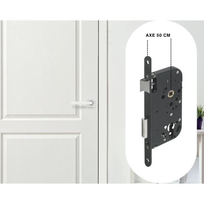 Serrure a encastrer trou de cylindre - YALE - Y60R-A50/N - Axe 50mm, coffre 148mm - Porte d'entrée, service, locaux sensibles -