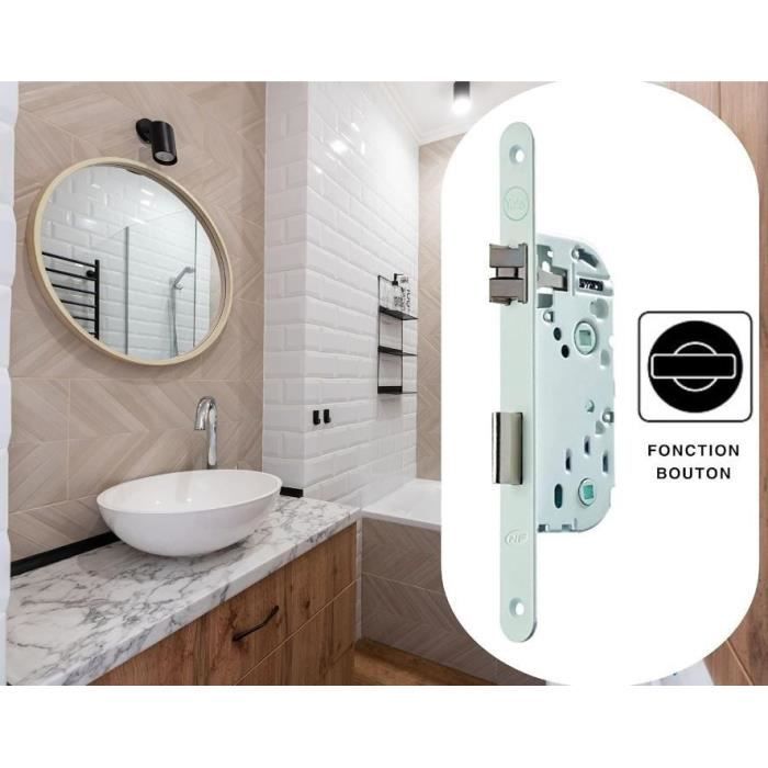 Serrure a encastrer a condamnation - YALE - Y73R-A40/B/SC - Axe 40 mm, coffre 135 mm - Certifié NF Niveau 2 - Blanc, Gâche incluse