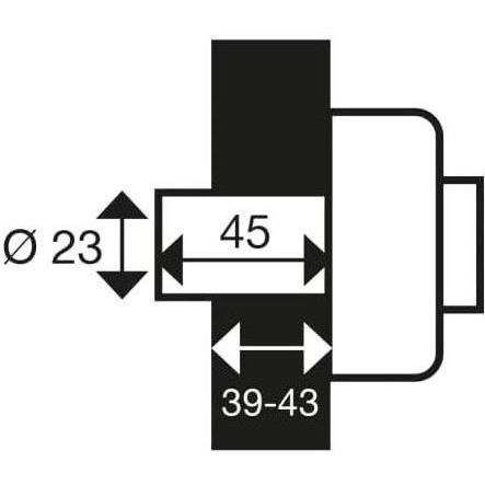 Verrou a bouton YALE - Cylindre 5 goupilles Ø 23 L 45 mm - YV25 - 28211000