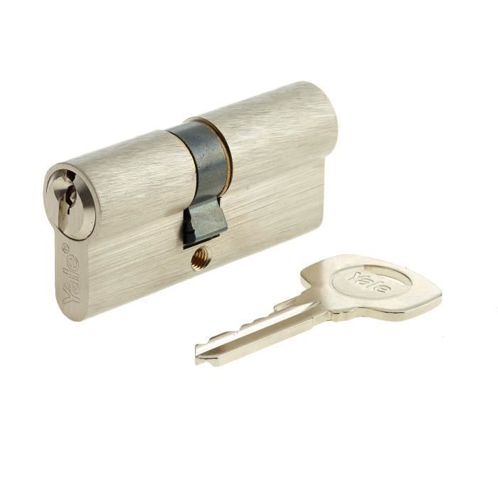 Cylindre YALE série 500+ 30x30 mm nickelé - 5 goupilles - 3 clés