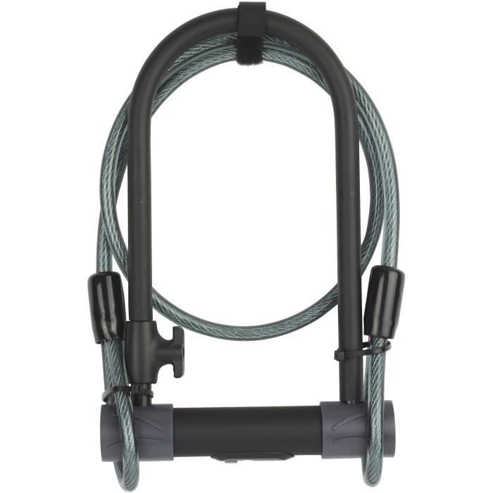 Antivol U a clé de Sécurité + Câble pour Vélo et VTT - YALE - YUL2C/13/230/1 - Certifié Sold Secure Silver - 4 clés fournies