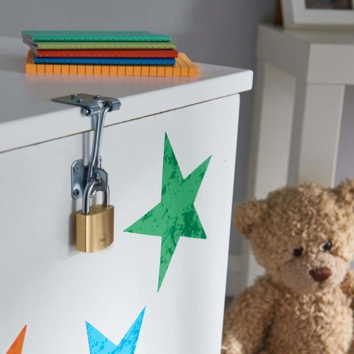 Lot de 4 Cadenas laiton - YALE - Y110B/40/122/4 - 40 mm - Anse acier - 3 clÈs - Casier Scolaire Ecole, vestiaire de sport, armoire