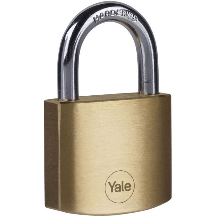 Lot de 4 Cadenas laiton - YALE - Y110B/40/122/4 - 40 mm - Anse acier - 3 clÈs - Casier Scolaire Ecole, vestiaire de sport, armoire