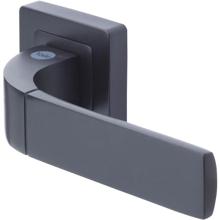 YALE - YPP7-B-PC Poignée de porte carré de 7 noir YALE - Modele Bologna - passage clé