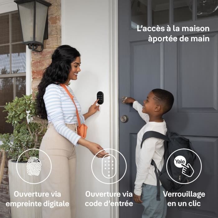 Clavier connecté - YALE - Biométrique - Jusqu'a 10 utilisateurs sur le clavier