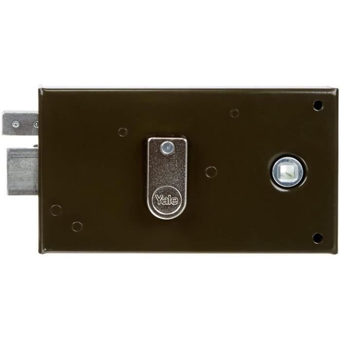 Serrure en applique horizontale a fouillot Gauche - YALE - YAH36G - Kaki - 2 Clés fournies