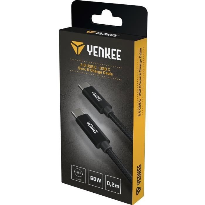 Câble USB-C 0,2 m - YENKEE - YCU C02 BK