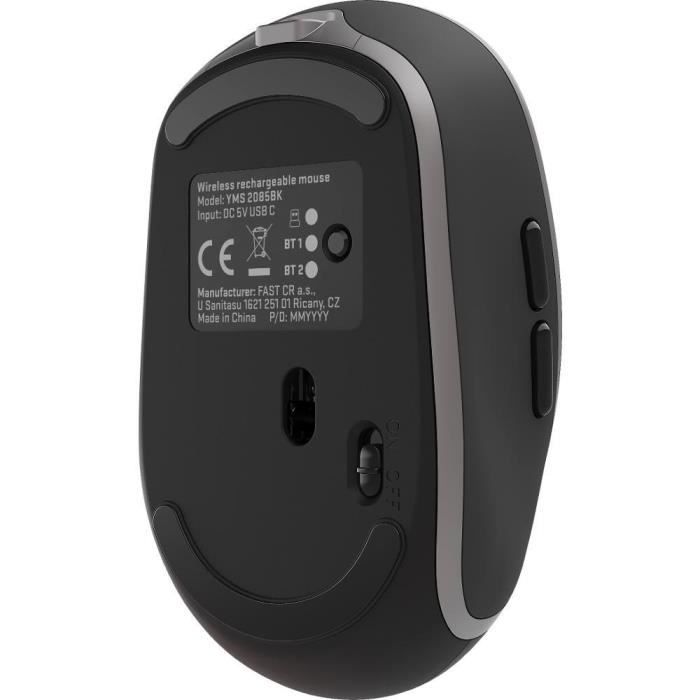 Souris sans fil rechargeable - NOBLE - YENKEE - YMS 2085BK
