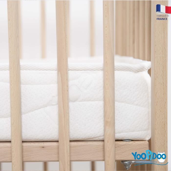 Matelas BÈbÈ Bamboo - YOOPIDOO - 60x120 cm - Viscose Douce et Absorbante - RÈversible - DÈhoussable