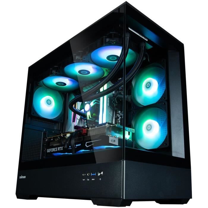 Boitier PC sans alimentation - ZALMAN P30 (Noir) - Mini tour - Micro-ATX - Ventilateurs ARGB