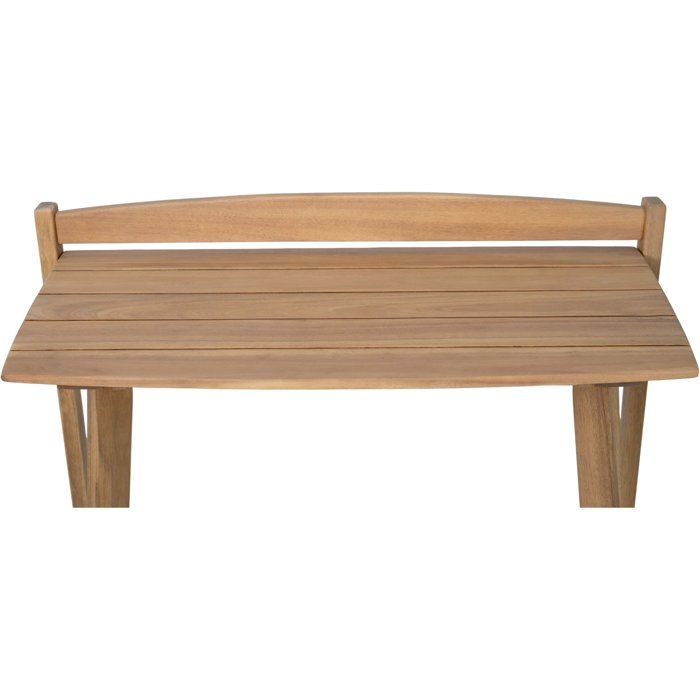 Ensemble bar de jardin - ZANZIBAR - Bois d'Acacia FSC - 1 table rectangulaire 44,5 x 100 x 112 cm - 2 tabourets 37 x 35 x 72 cm