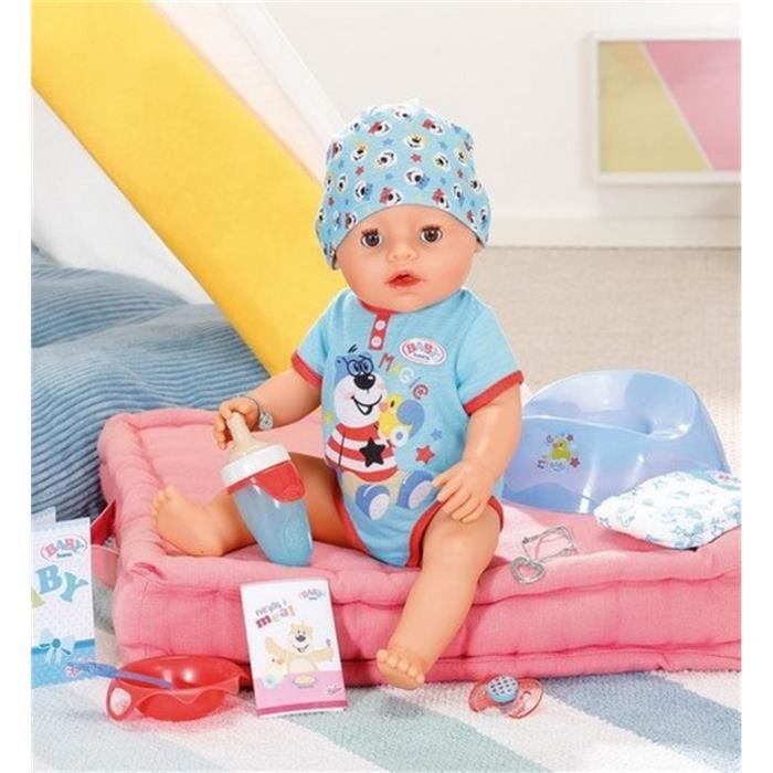 BABY BORN - Magic Boy - Poupée bébé garçon avec 11 accessoires - Mange, dort, pleure et utilise le pot - 43cm - des 3 ans