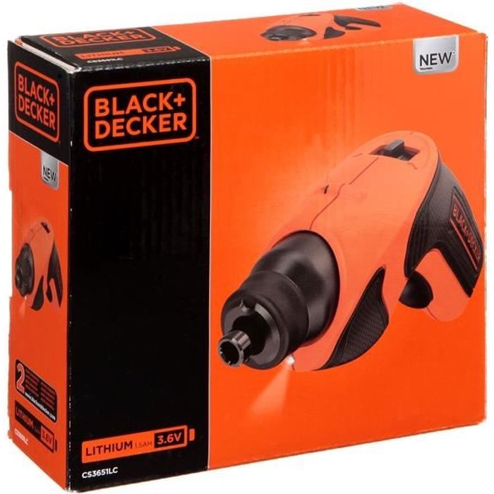 Tournevis Electrique BLACK+DECKER - Lampe LED IntÈgrÈe - Embouts de Vissage PZ - Marron