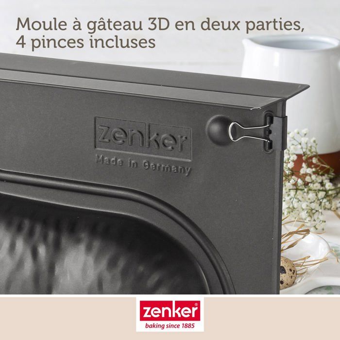 Lot de 2 moules a gâteaux 3D - ZENKER - Special Season - Forme d'agneau pascal - 900 ml