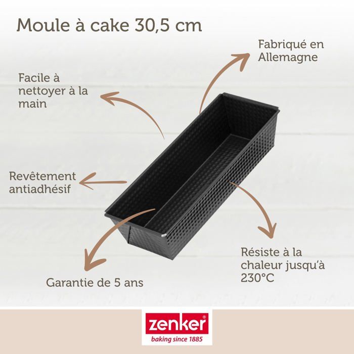 Set de moule a cakes et moule a savarins - ZENKER - Black Metallic - 30,5 x 11,5 cm et 28 cm