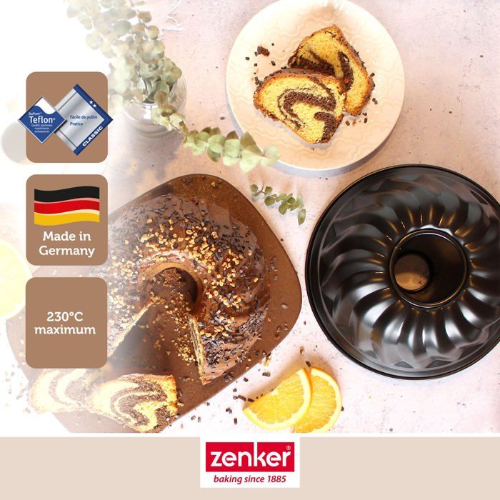 Moule a kouglofs et moule a savarin - ZENKER - Black Metallic - 25 et 28 cm