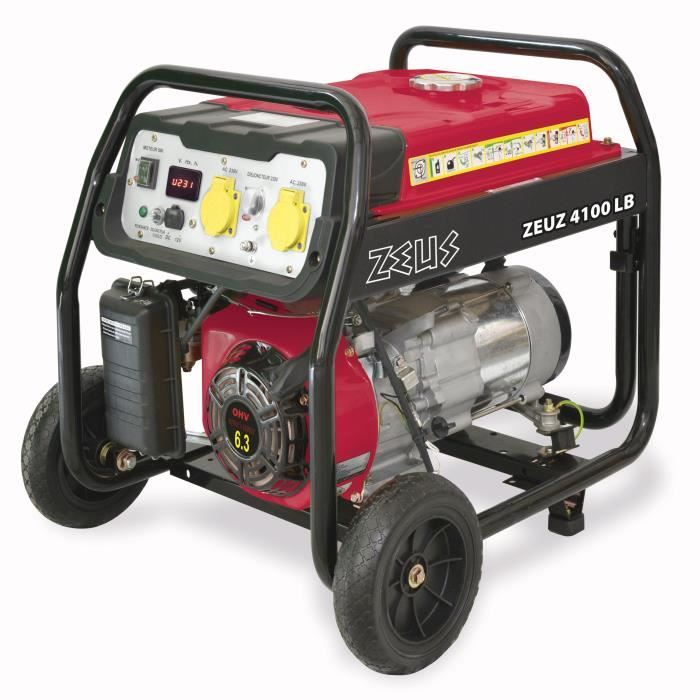Groupe électrogene essence - ZEUZ - 4100 LB - 3300 W - Monophasé - Rouge