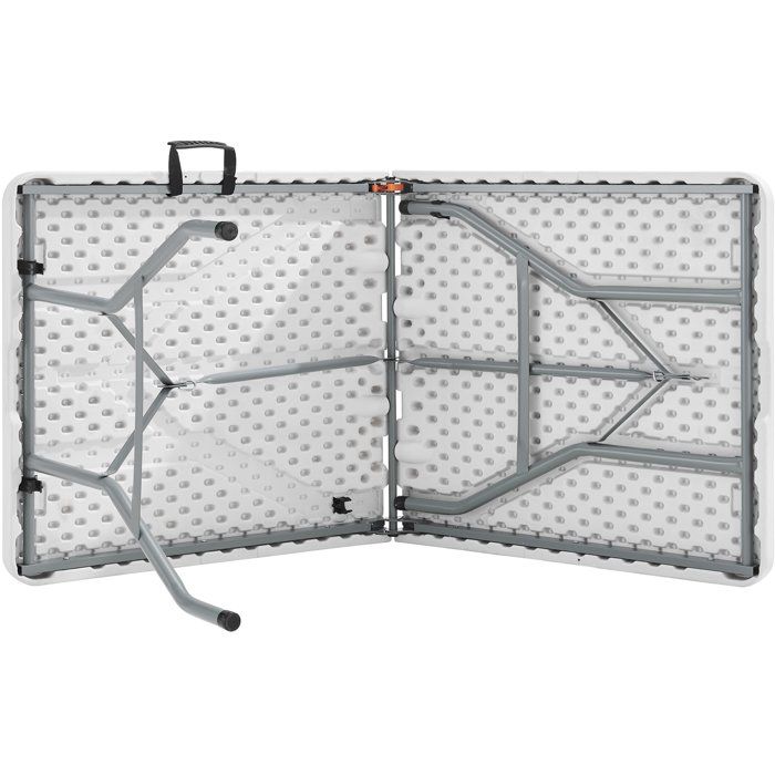 Table de réception pliante - TERRANOVA - Blanche - Structure acier et Plateau en Polyéthylene PEHD - 6 personnes - 152x70xH73,5 cm