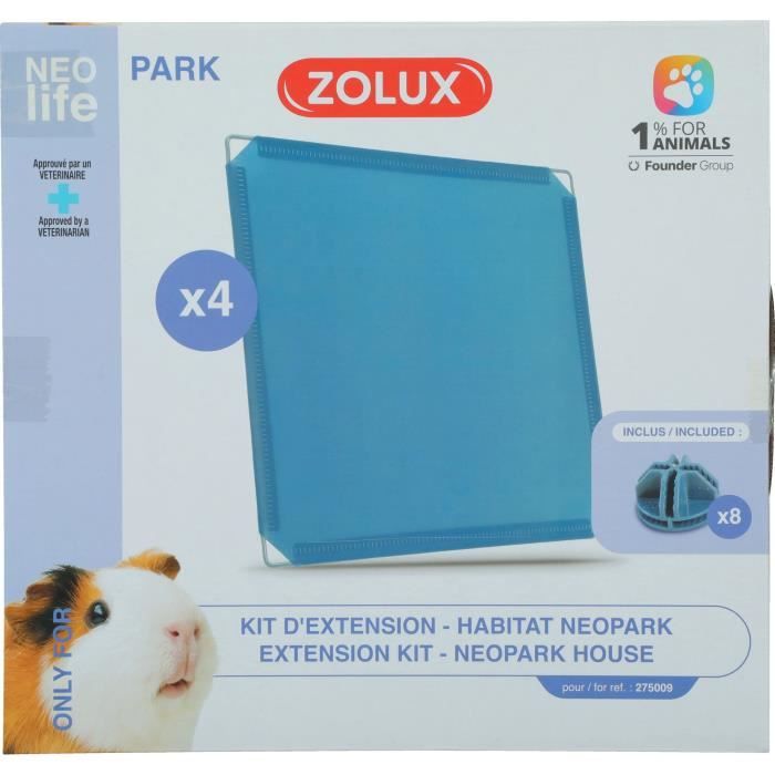 Kit extension pour enclos modulable - ZOLUX - Neo Park - Cochon d'inde - 4 panneaux pleins
