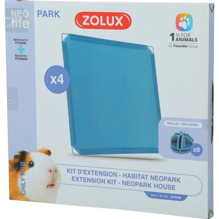 Kit extension pour enclos modulable - ZOLUX - Neo Park - Cochon d'inde - 4 panneaux pleins