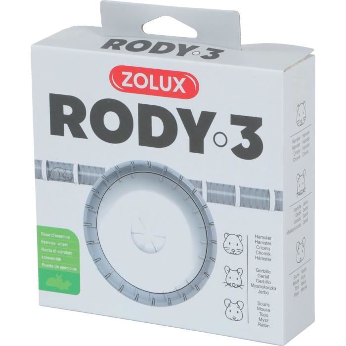 Roue d'exercice silencieuse adaptés aux cages Rody3 - ZOLUX - Rodylounge - Pour petits rongeurs - Blanc