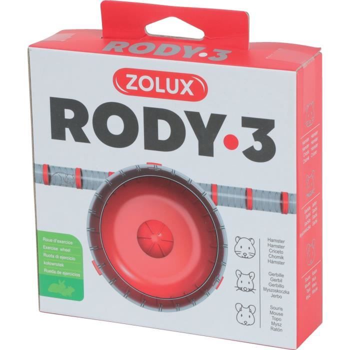 Roue d'exercice silencieuse adaptés aux cages Rody3 - ZOLUX - Rodylounge - Pour petits rongeurs - Grenadine