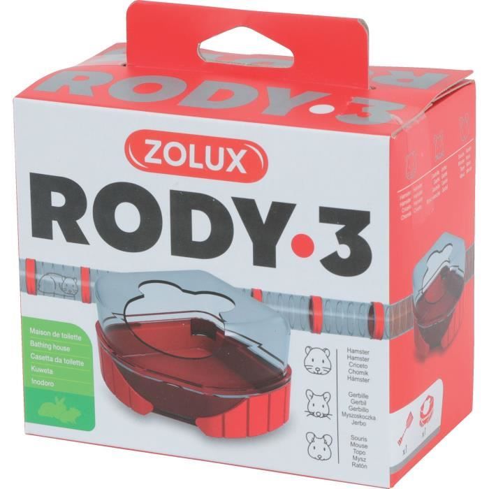 Maison de toilette pour cages Rody3 - ZOLUX - Rodylounge - Pour petits rongeur - Grenadine