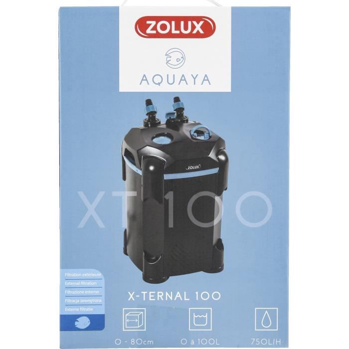 Filtre extérieur - Zolux - X-Ternal 100 - Puissance 9.3 W - Débit max 750 L/h - Pour aquariums jusqu'a 100 L