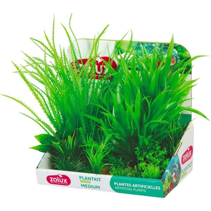 Plantes artificielles pour aquarium - ZOLUX - Plantkit - Taille M - Lot de 6