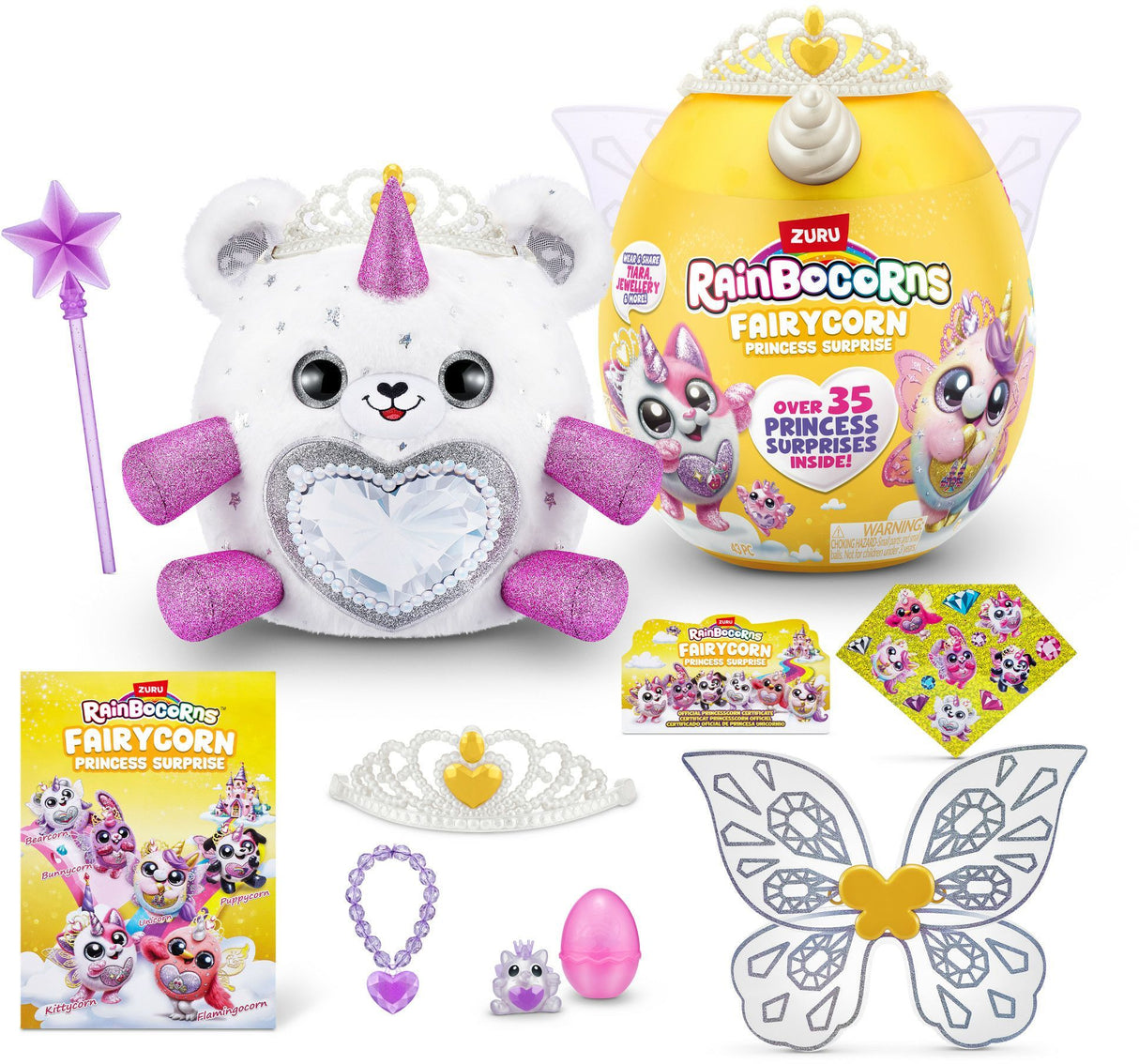 Peluches Interactives - ZURU - Fairycorn Princess S6 - 6 princesses fées a collectionner avec plus de 35 surprises