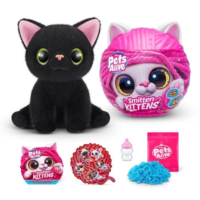 Peluches Interactives - ZURU - Smitten Kittens S1 - 8 chatons a collectionner avec sons et biberon