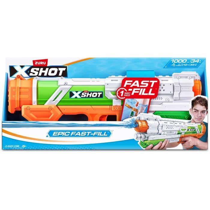Pistolet a eau - ZURU - X-SHOT Epic Fast-Fill - Remplissage rapide - Portée 10 m - Réservoir 1,5 L