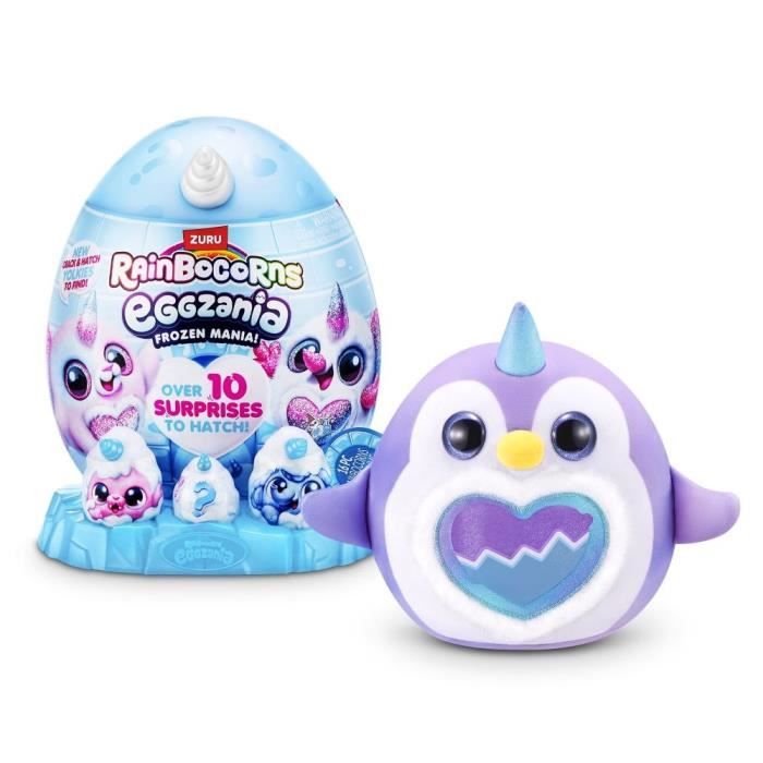 oeuf surprise peluche - RAINBOCORNS - Eggzania Frozen Mania - Theme givré - Peluche a découvrir - Accessoires inclus