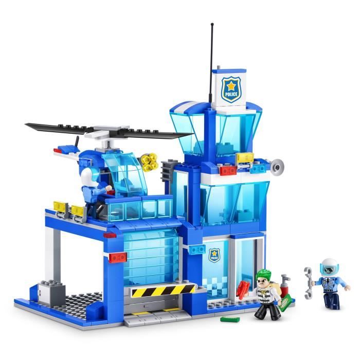 Set de construction - ZURU - Police Station Medium - 321 pieces - Poste de police - Héliport inclus