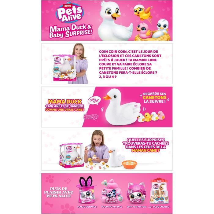 Jouet Interactif - ZURU - Mama Duck - Canetons interactifs suivant leur maman avec surprises a dÈcouvrir
