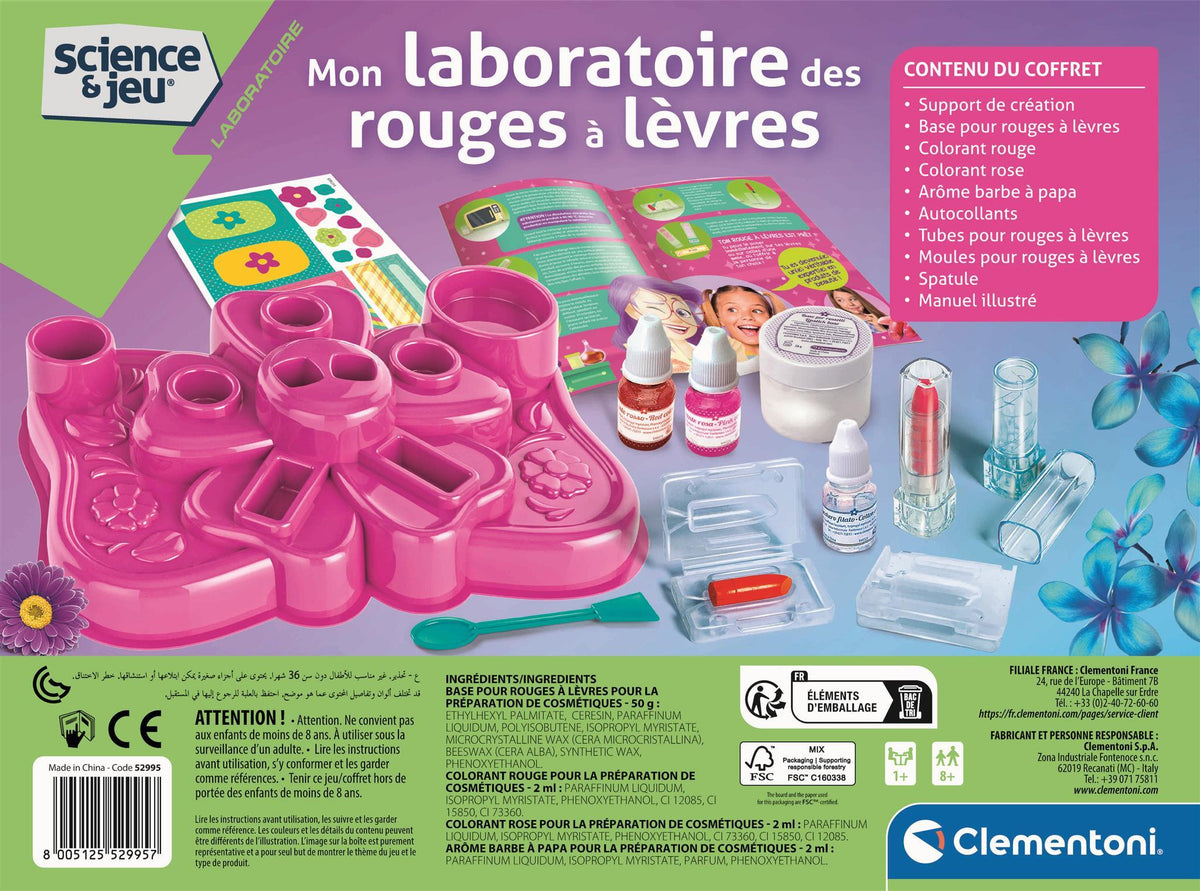Mon laboratoire des rouges ŕ lčvres - Clementoni - Science & Jeu - Jeux Scientifiques
