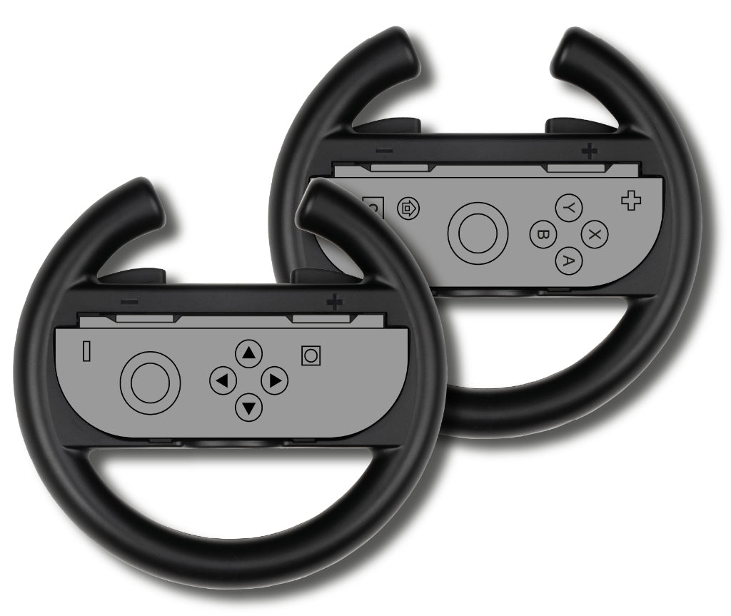 Paire de volants de course - Manettes Joy-Con Nintendo Switch 2 - Konix - Plastique - Noir
