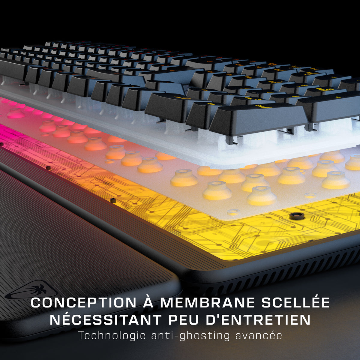 Clavier de jeu - Turtle Beach Magma - Membrane RGB - Noir, touches silencieuses, AIMO™ RGB