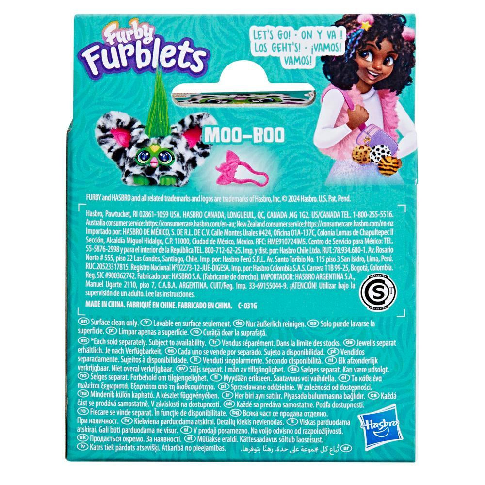 Furby Furblets Moo-Boo, Mini peluche électronique pour filles et garçons, plus de 45 sons, a partir de 6 ans, série 4, Hasbro
